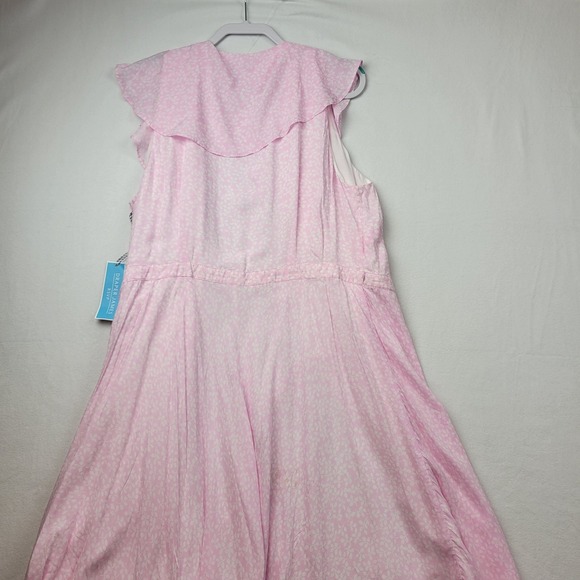 Draper James Wrap Dress Pink White Floral‎ Print Midi Ruffle Sleeve Size XXL New - Picture 11 of 13
